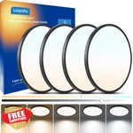 Laiyidia 4PK Black Ultra Thin Led Ceiling Lights 15.8" Dimmable 5CCT Flush Mount. Fixed Price $113.99.