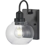 Home Decorators Collection Halyn 1- Light Black Indoor Wall Sconce Clear Glass. Fixed Price $9.50.