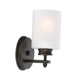Phoebe 8" Modern 1-LIGHT Wall Oil Rubbed Bronze, Frosted Seeded Shade. Fixed Price $70.75.