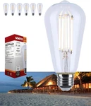 Satco S12154 - 8 Watt ST19 Clear Led Warm To Dim Light Bulbs 90 Cri (6 Pack). Fixed Price $35.70.