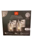 Globe Rechargeable Glass Wall Sconce 2PK Silver Wireless Removable Battery. Fixed Price $39.99.
