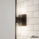Hunter Lenlock Noble Bronze With Seeded Glass 2 Light Bathroom Vanity Wall. Fixed Price $119.99.