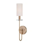 Monroe Collection Satin Gold Sconce With White Fabric Shade By World Imports. Fixed Price $91.12.