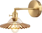Shenmoyl Vintage Wall Sconces With Amber Lotus Glass Lampshade 180 Degree Adjust. Fixed Price $22.45.