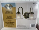 Hampton Bay Wall Sconce Antique Brass Finish Frosted Tulip Glass Shades 361 665. Fixed Price $21.00.