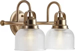 Jonathan JYL7408B Classic 2-LIGHT Brass Gold Vanity With Clear Textured. Fixed Price $151.99.