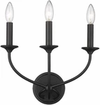 Arabella 3-LIGHT Wall Sconce, Matte Black, 180 Watts. Fixed Price $125.99.