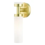 Livex Lighting Aero 2-LIGHT Glass & Metal Ada Vanity Sconce Satin Brass. Fixed Price $108.99.