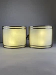 Pair Wall Sconces Brushed Nickel Frosted Glass Industrial Minka Lavery Modern. Fixed Price $200.00.